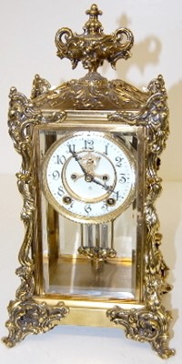 Ornate Ansonia “Viscount” Crystal Regulator Clock