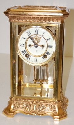 Ornate Ansonia “Vulcan” Crystal Regulator Clock