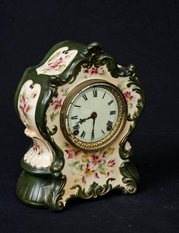 porcelain clock-Ansonia brass works Winnepeg