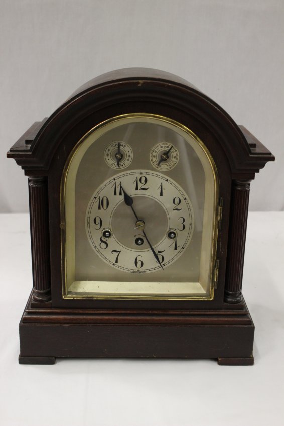 antique table clock by Junghans w/ Westminster chime