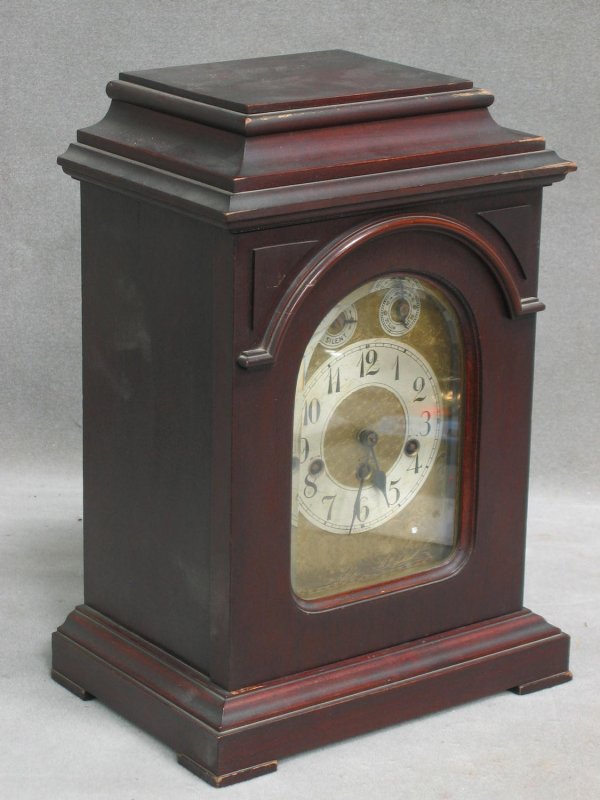 Mahogany Junghans, Germany Westminster chime mantl