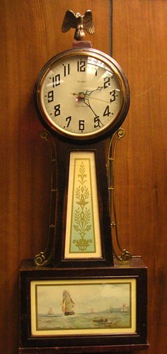 New Haven Mahogany Banjo Clock-Whitney- Circa.193