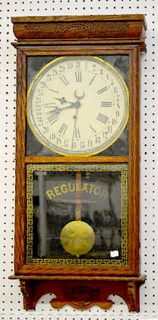 Ingraham “Western Union” Oak Regulator Clock