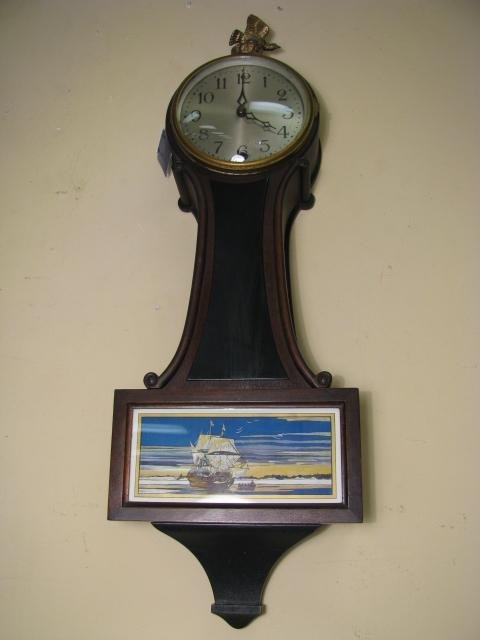 NEW HAVEN CLOCK CO 8 DAY WELTON BANJO