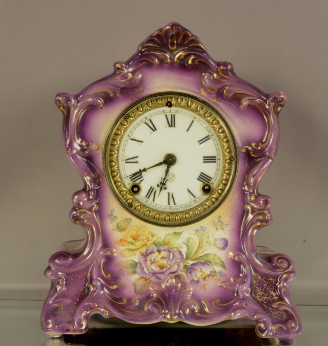 Ansonia “Wyoming” Model Porcelain Mantel Clock